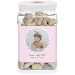 Baby Girl Photo Dog Treat Jar (Personalized)