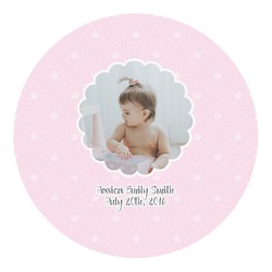 Baby Girl Photo Round Decal - Small (Personalized)