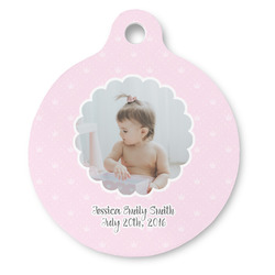 Baby Girl Photo Round Pet ID Tag - Large