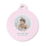 Baby Girl Photo Round Pet ID Tag - Small