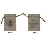 Baby Girl Photo Small Burlap Gift Bag - Front & Back