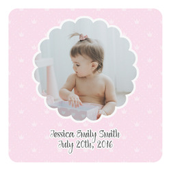 Baby Girl Photo Square Decal - Medium (Personalized)