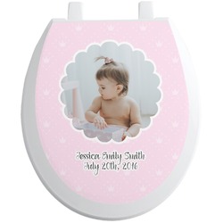 Baby Girl Photo Toilet Seat Decal - Round (Personalized)