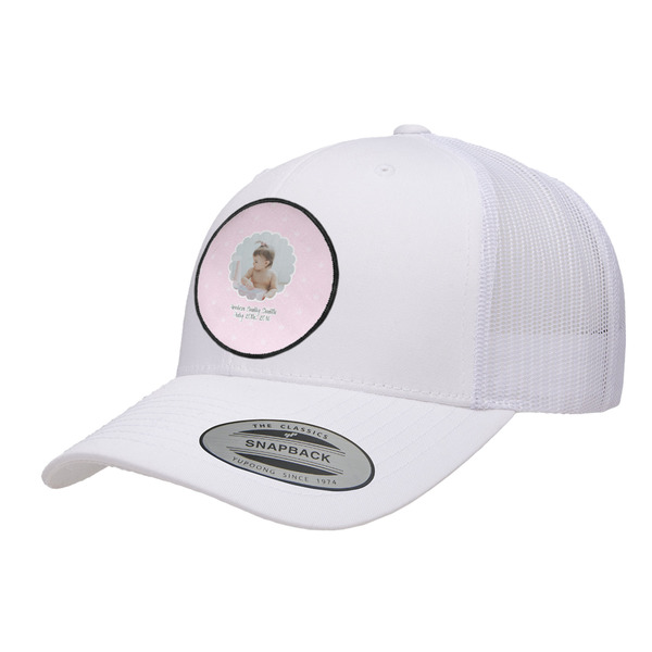 Custom Baby Girl Photo Trucker Hat - White