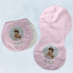 Baby Girl Photo Burp Pads - Velour - Set of 2