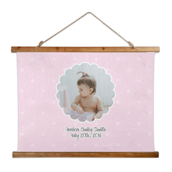 Custom Baby Girl Photo Wall Hanging Tapestry - Wide