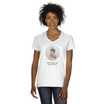 Baby Girl Photo Women's V-Neck T-Shirt - White