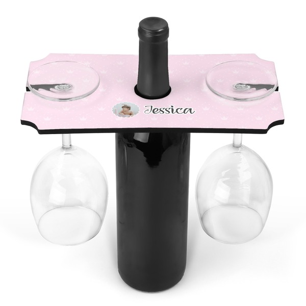 Custom Baby Girl Photo Wine Bottle & Glass Holder (Personalized)