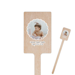 Baby Girl Photo 6.25" Rectangle Wooden Stir Sticks - Double Sided