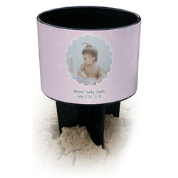 Baby Girl Photo Black Beach Spiker Drink Holder (Personalized)