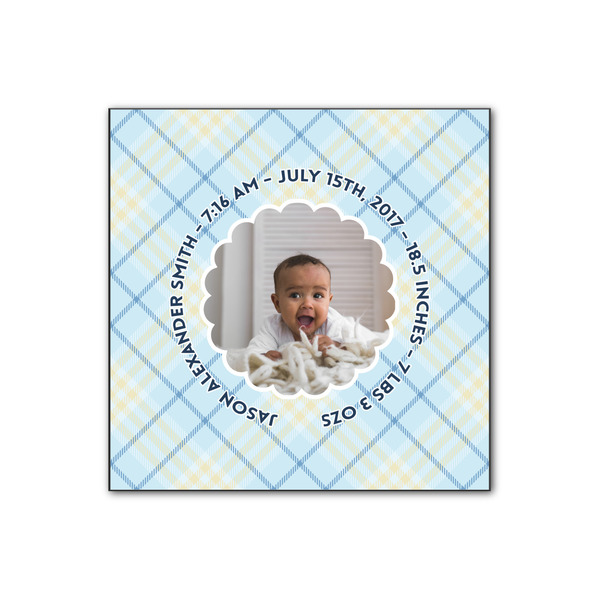 Custom Baby Boy Photo Wood Print - 12x12