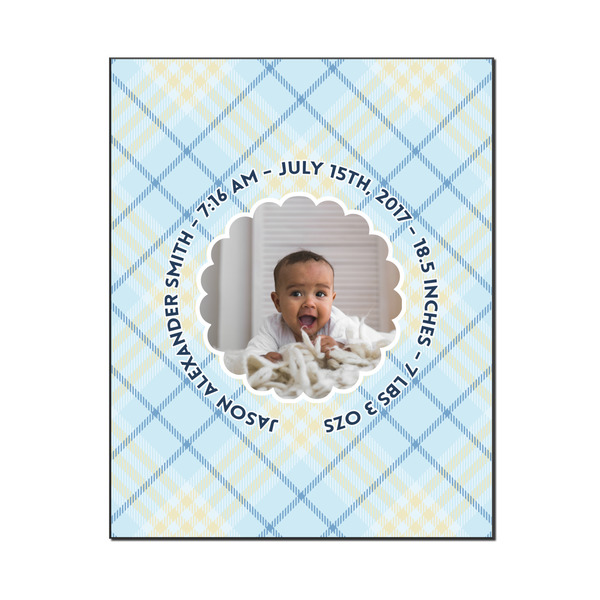 Custom Baby Boy Photo Wood Print - 16x20