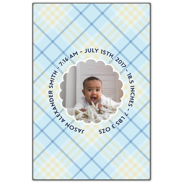 Custom Baby Boy Photo Wood Print - 20x30