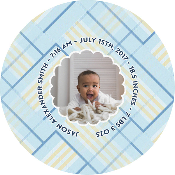 Custom Baby Boy Photo Multipurpose Round Labels - Custom Sized