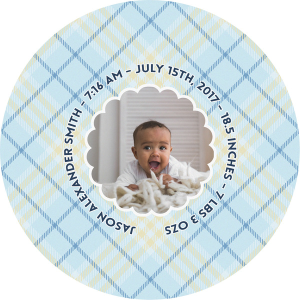 Custom Baby Boy Photo Multipurpose Round Labels - 5"