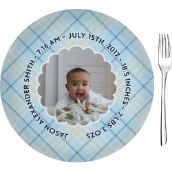 Baby Boy Photo Glass Appetizer / Dessert Plate 8" (Personalized)