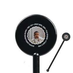 Baby Boy Photo 5.5" Round Plastic Stir Sticks - Black - Double Sided