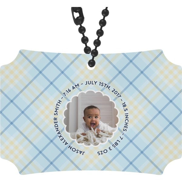 Custom Baby Boy Photo Rear View Mirror Ornament (Personalized)