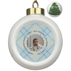 Baby Boy Photo Ceramic Ball Ornament - Christmas Tree