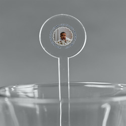 Baby Boy Photo 7" Round Plastic Stir Sticks - Clear