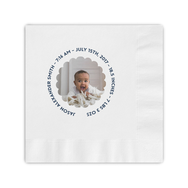 Custom Baby Boy Photo Coined Cocktail Napkins