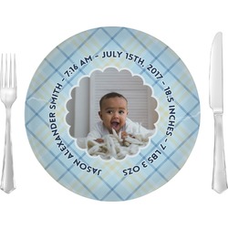 Baby Boy Photo Glass Lunch / Dinner Plate 10" (Personalized)