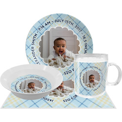 Baby Boy Photo Dinner Set - Single 4 Pc Setting