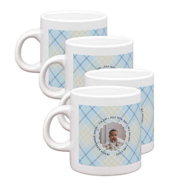 Custom Baby Boy Photo Single Shot Espresso Cups - Set of 4