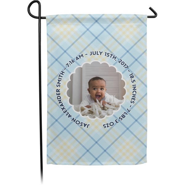 Custom Baby Boy Photo Small Garden Flag - Double Sided