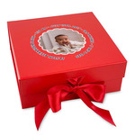 Baby Boy Photo Gift Box with Magnetic Lid - Red