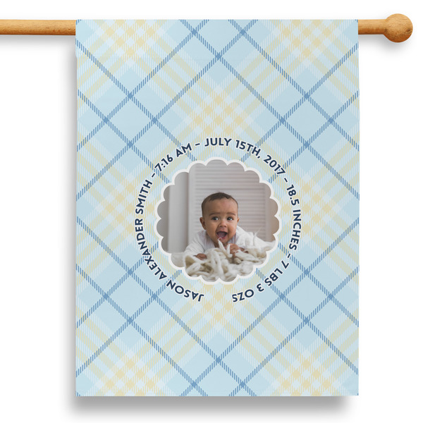 Custom Baby Boy Photo 28" House Flag - Double Sided