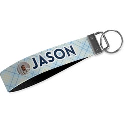 Baby Boy Photo Wristlet Webbing Keychain Fob (Personalized)