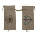 Baby Boy Photo Large Burlap Gift Bag - Front & Back