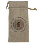 Baby Boy Photo Large Burlap Gift Bag - Front