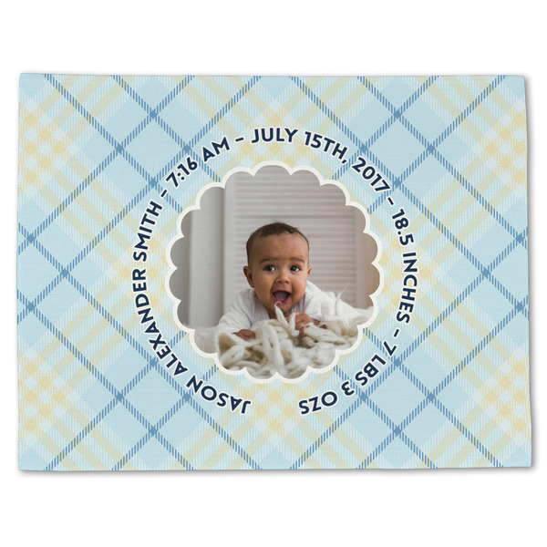 Custom Baby Boy Photo Single-Sided Linen Placemat - Single