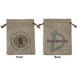 Baby Boy Photo Medium Burlap Gift Bag - Front & Back