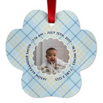 Baby Boy Photo Metal Paw Ornament - Double Sided