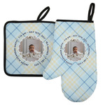 Baby Boy Photo Left Oven Mitt & Pot Holder Set