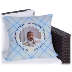 Baby Boy Photo Outdoor Pillow - 20" (Personalized)