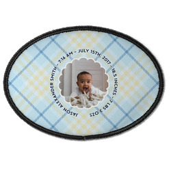 Baby Boy Photo Iron On Oval Patch