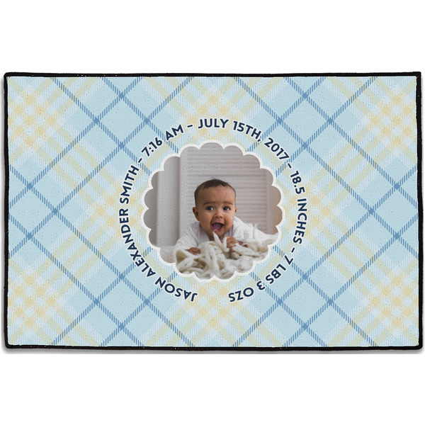 Custom Baby Boy Photo Door Mat - 36"x24" (Personalized)