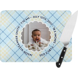 Baby Boy Photo Rectangular Glass Cutting Board - Medium - 11"x8" (Personalized)