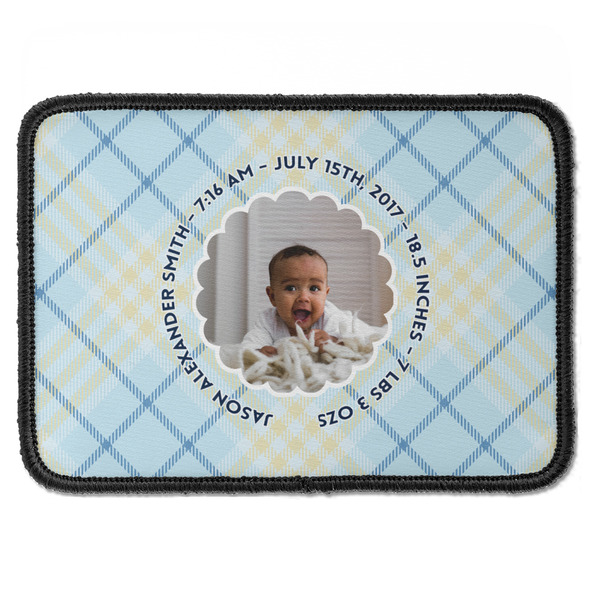 Custom Baby Boy Photo Iron On Rectangle Patch