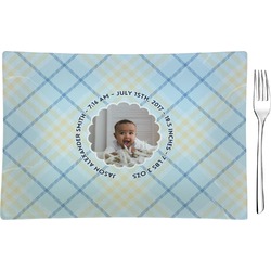 Baby Boy Photo Glass Rectangular Appetizer / Dessert Plate (Personalized)