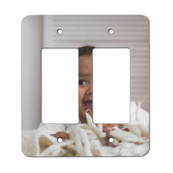 Baby Boy Photo Rocker Style Light Switch Cover - Two Switch