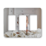 Baby Boy Photo Rocker Style Light Switch Cover - Three Switch