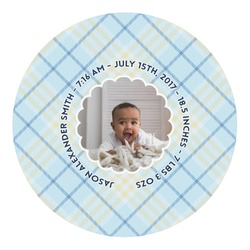 Baby Boy Photo Round Decal - Medium (Personalized)