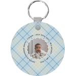 Baby Boy Photo Round Plastic Keychain