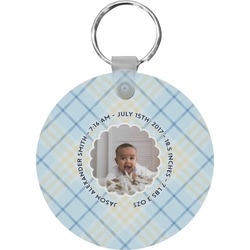 Baby Boy Photo Round Plastic Keychain
