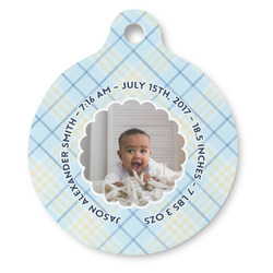 Baby Boy Photo Round Pet ID Tag